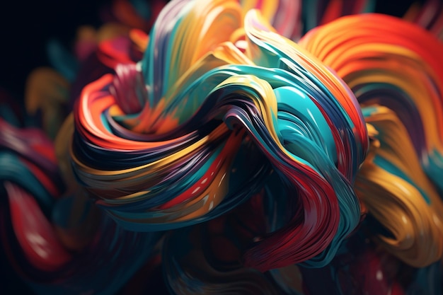 Uma pintura colorida de uma bola de tinta