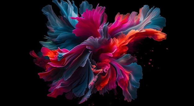 Uma pintura colorida de uma flor com a palavra arte nela
