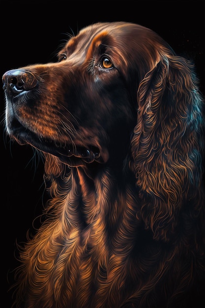 Uma pintura da cabeça de um cachorro