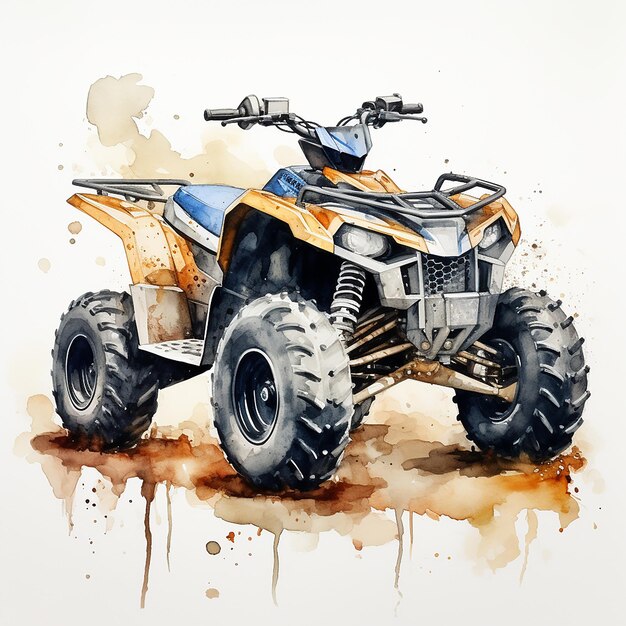 Foto uma pintura de aquarela atv