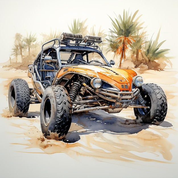 Uma pintura de aquarela ATV