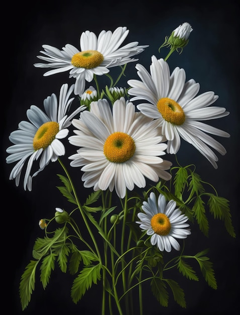 Uma pintura de flores chamada margarida generativa ai