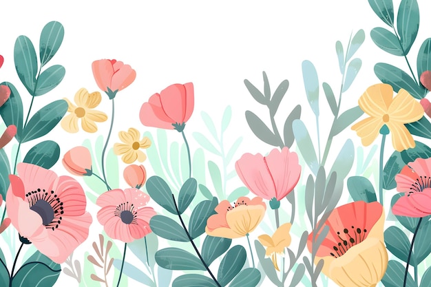 uma pintura de flores com diferentes cores