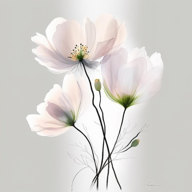 Uma pintura de flores intitulada "primavera".