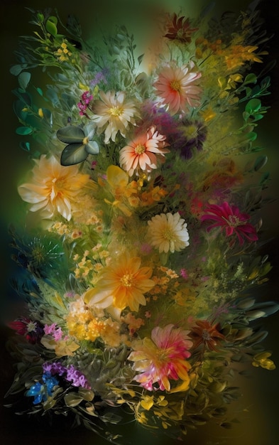 Uma pintura de flores que é chamada de flor