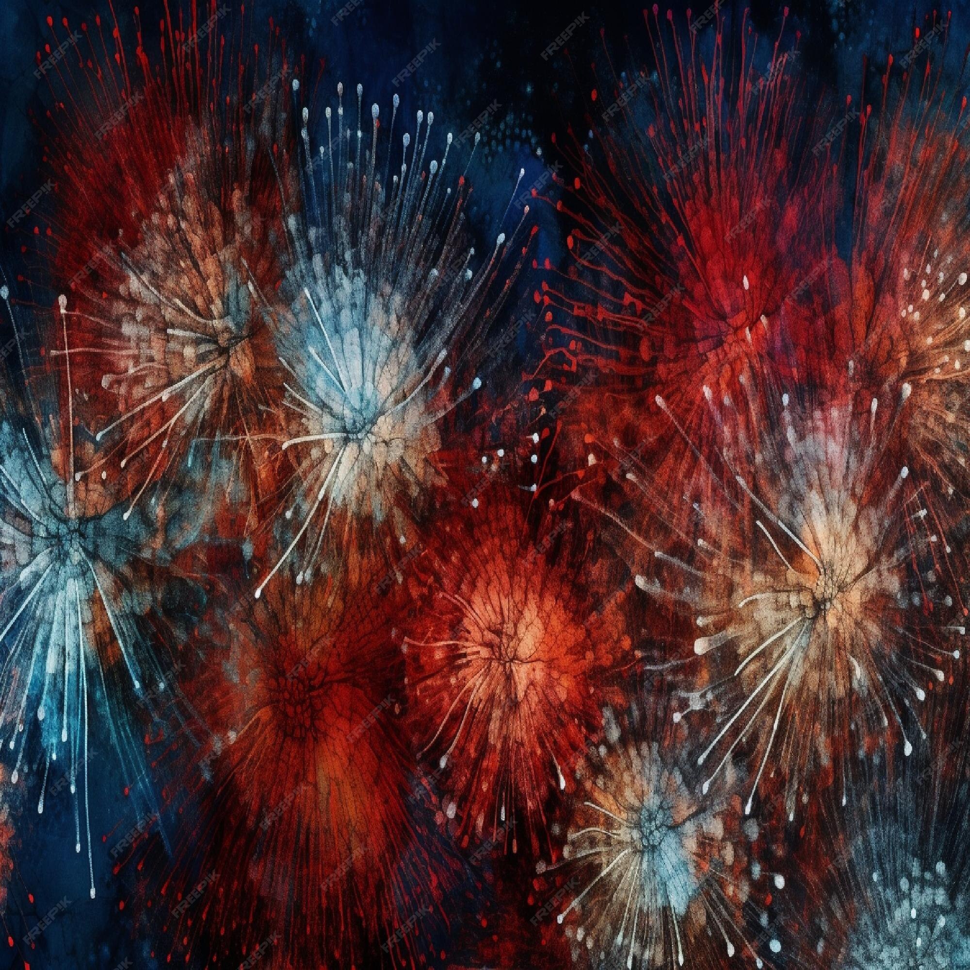 Desenho de fogos de artifício brilhantes pinturas para a parede • quadros  alegre, temporada, véspera