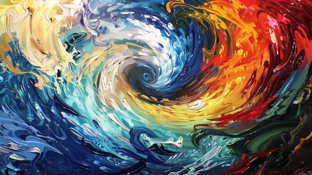 uma pintura de um arco-íris com as cores do arco-Índio