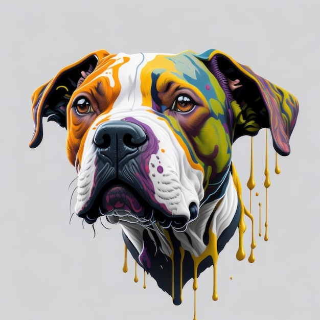 Uma pintura de um cachorro com a palavra boxeador