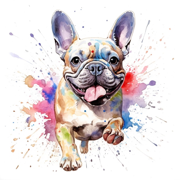 Uma pintura de um cachorro em um fundo branco Imagem generativa de IA