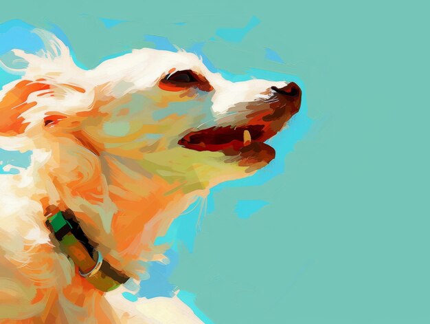 Foto uma pintura de um cão olhando para o céu