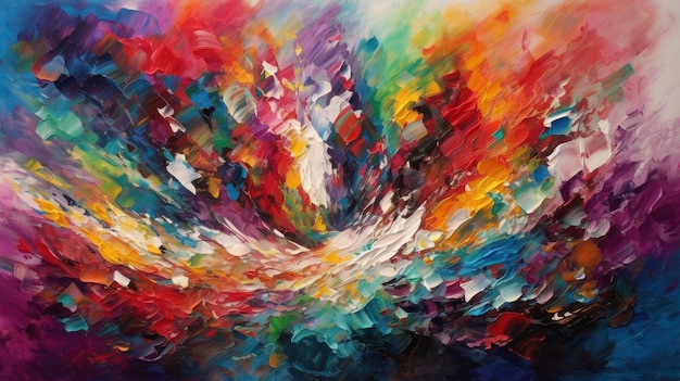 Uma pintura de um design abstrato colorido com a palavra amor nele.