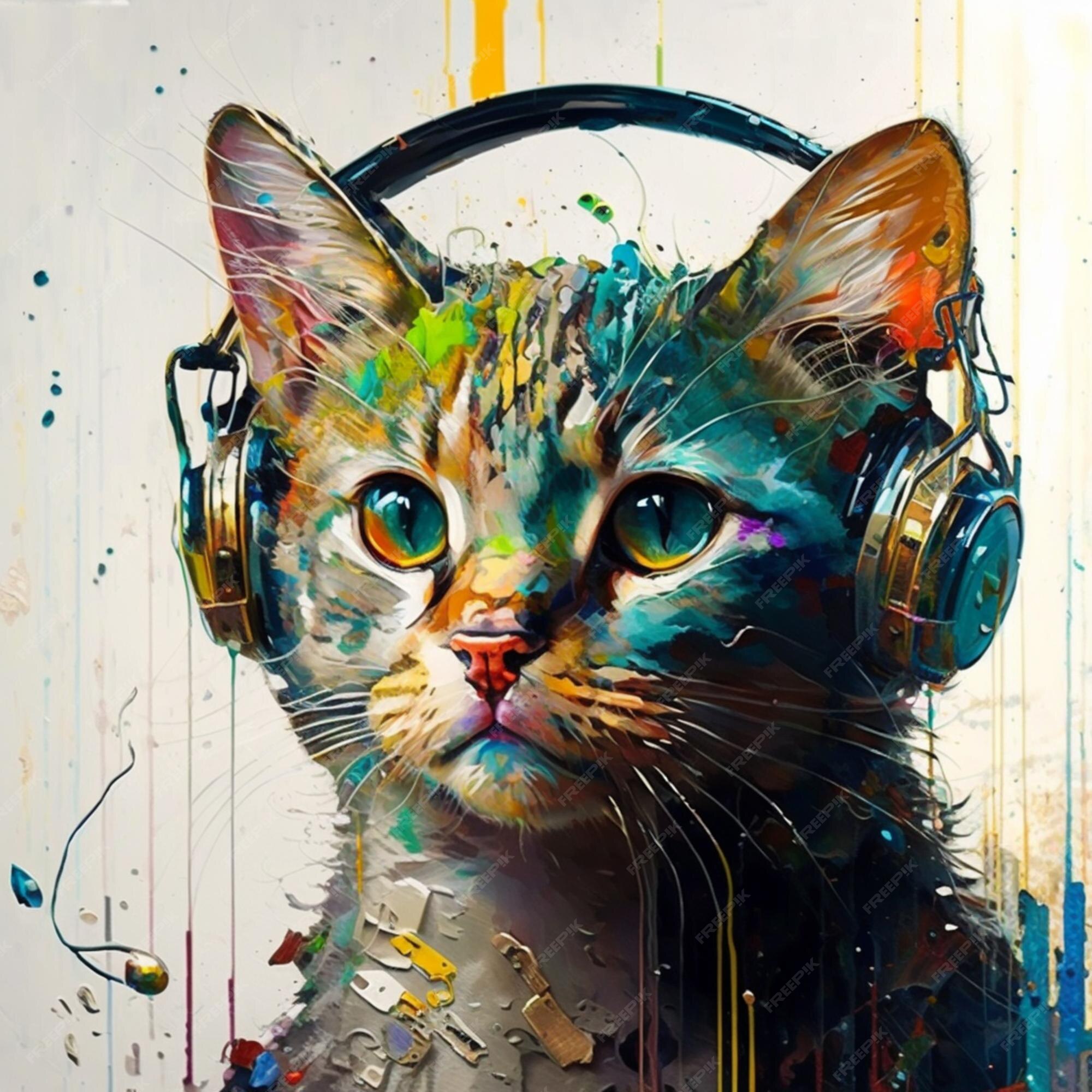 Tela de pintura de gatos fofos de desenho animado, arte de parede, posteres  impressos, não beija