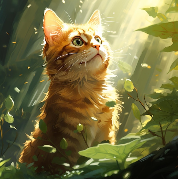 uma pintura de um gato com o título “o nome”.