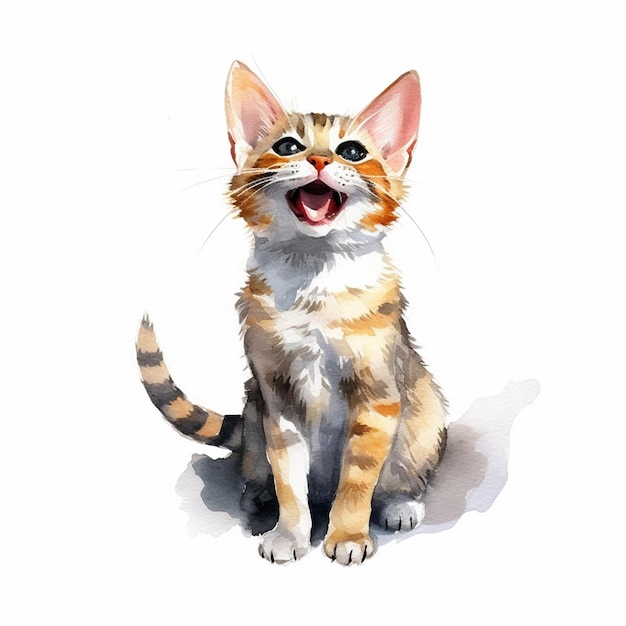 Uma pintura de um gato que é chamado de gatinho