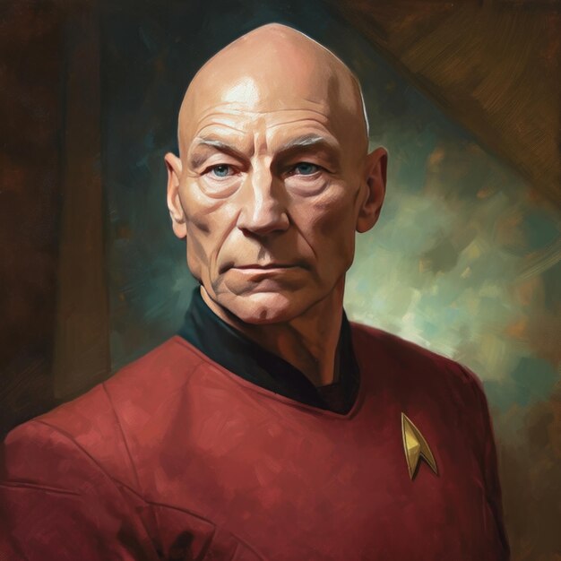 Uma pintura de um homem de Star Trek