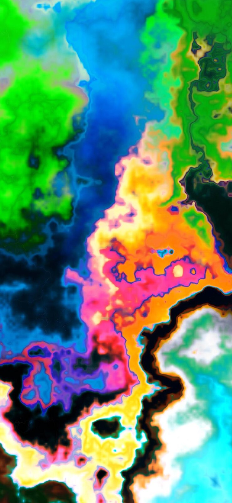 Foto uma pintura de um líquido colorido arco-íris com as palavras citação a palavra citação sobre ele