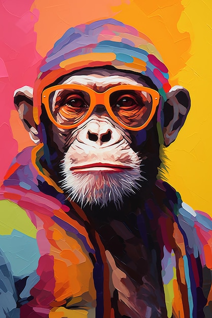 uma pintura de um macaco por pessoa