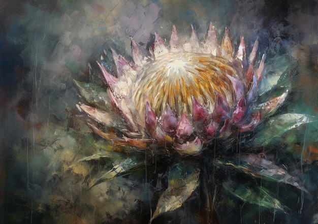 Uma pintura de um rei protea