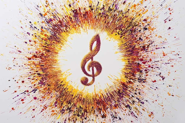 Uma pintura de um trébol cercado por salpicos de tinta