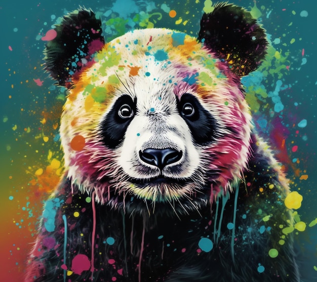 Desenho de Um urso panda pintado e colorido por Usuário não