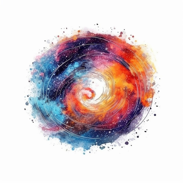 uma pintura de uma espiral com um centro brilhante e um centro generativo ai