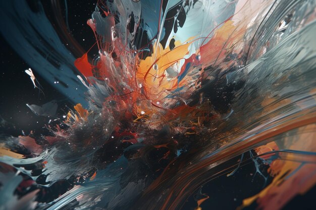 Uma pintura de uma explosão colorida com a palavra arte nela