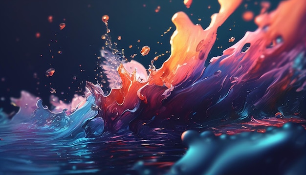 Uma pintura de uma onda com a palavra arte nela
