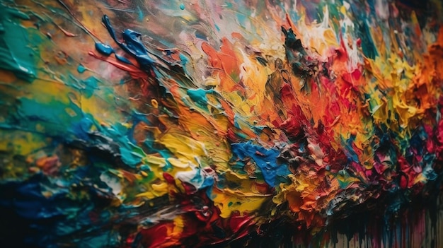 Uma pintura de uma pintura colorida com a palavra arte nela.
