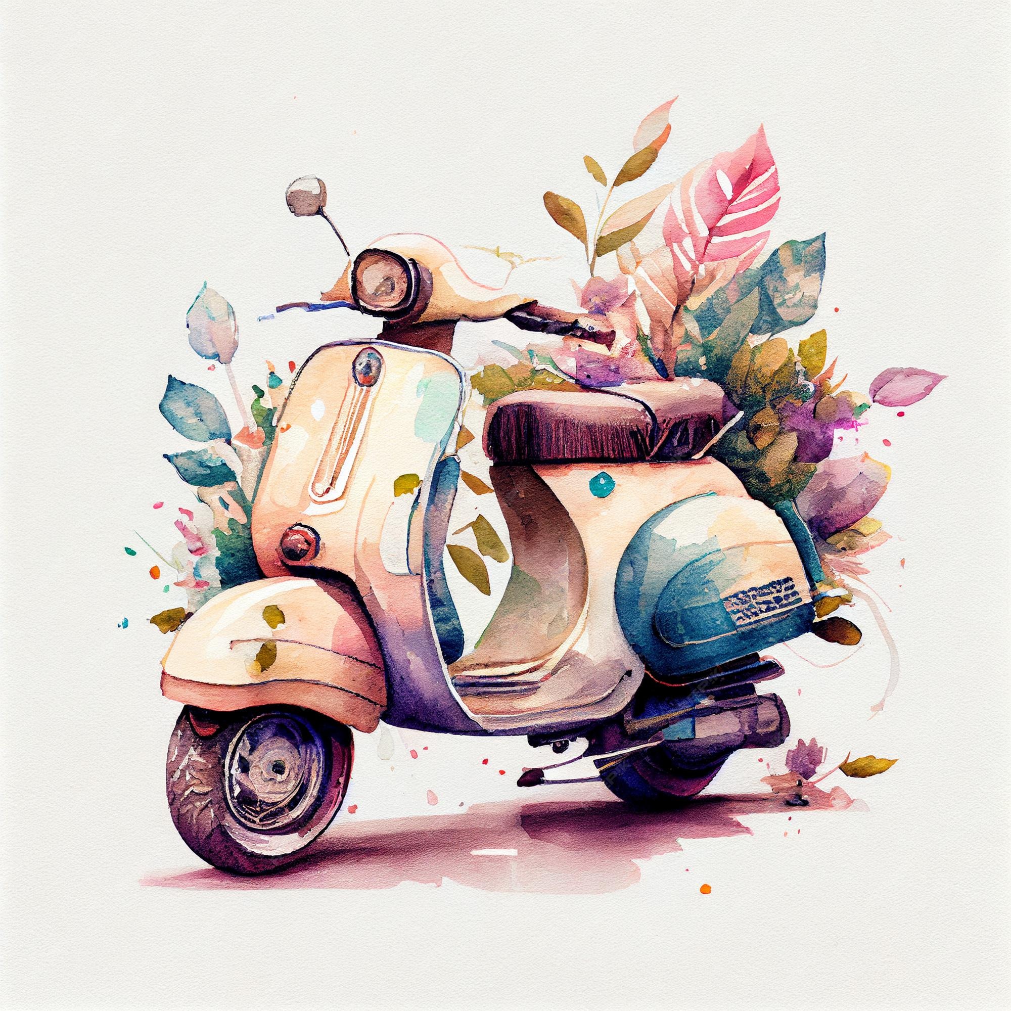 Desenho de Vespa pintado e colorido por Usuário não registrado o