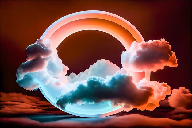 Uma pintura digital de um círculo com o sol atrás dele
