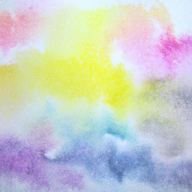 Uma pintura em aquarela colorida com fundo amarelo e roxo