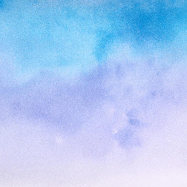 Foto uma pintura em aquarela de um céu azul com nuvens brancas.