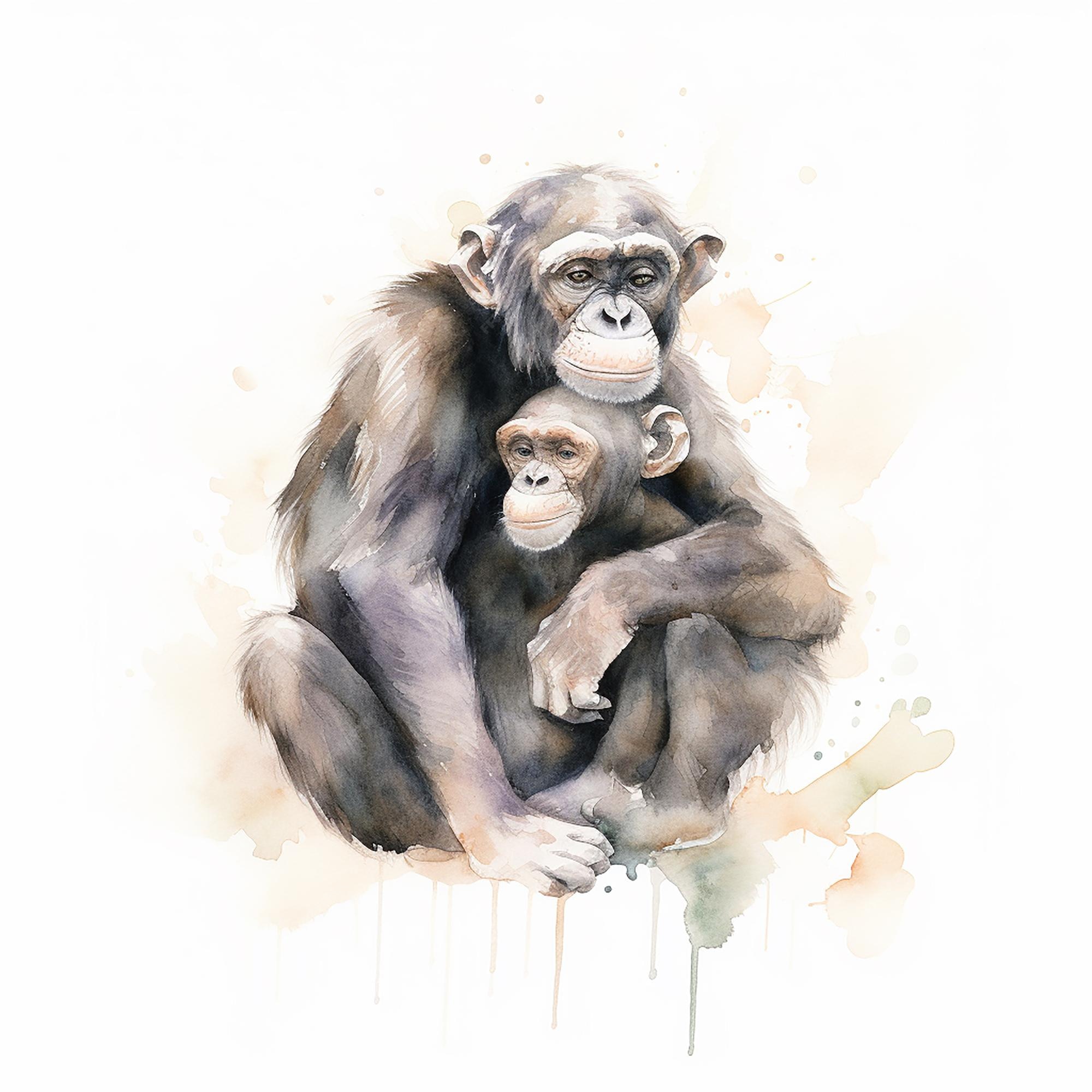 Desenho de macaco, macaco de ouro pintado à mão dos desenhos animados,  amor, aquarela Pintura png