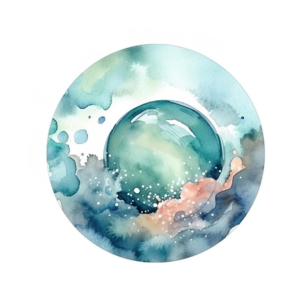 Uma pintura em aquarela de uma onda na imagem ai generativa do oceano