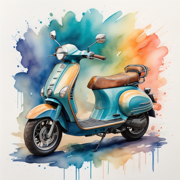 Foto uma pintura em aquarela de uma vespa com a palavra vespa nela.