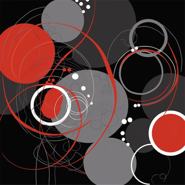 Uma pintura preta e vermelha com círculos e a palavra "não toque" na parte inferior.
