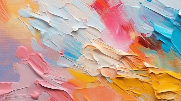 Uma pintura vibrante e colorida preenchendo o quadro com formas e padrões abstratos Generative ai