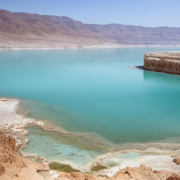 Uma piscina de água azul com uma piscina de água azuis no meio.