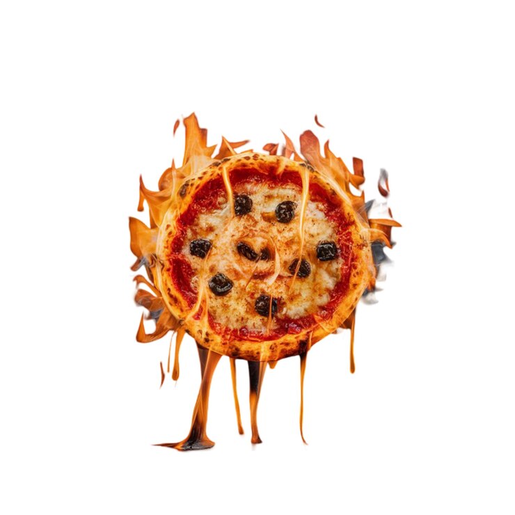 Foto uma pizza com a palavra pizza nela.