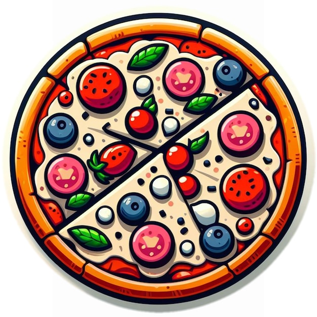 uma pizza com vegetais para uma postagem de design de modelo de mídia social