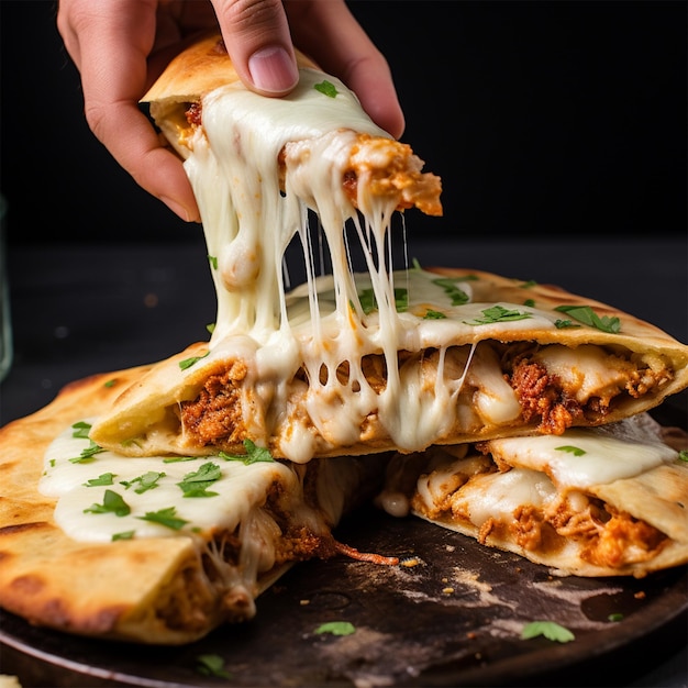 Uma pizza de queijo na mesa cobertura italiana