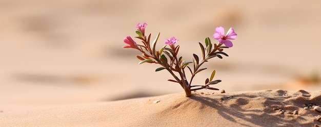 Foto uma planta anual nativa com corpos senescentes persistentes prospera no deserto conceito anuais do deserto plantas nativas corpos senescentes agricultura do deserto