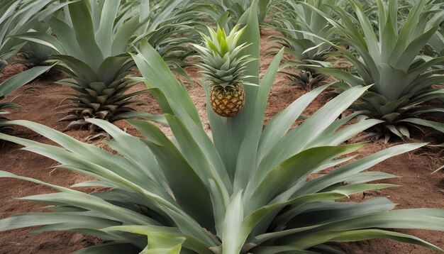 uma planta de abacaxi com abacaxi nela