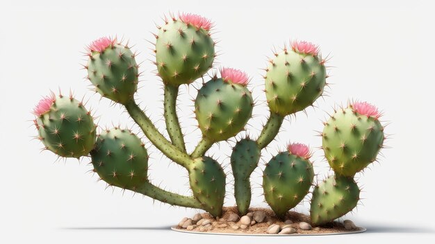 uma planta de cacto com flores cor-de-rosa