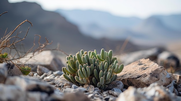 Uma planta de cacto no deserto