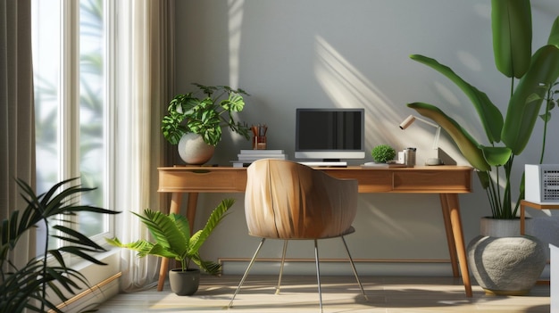 uma planta está em uma panela em uma mesa com uma planta sobre ela