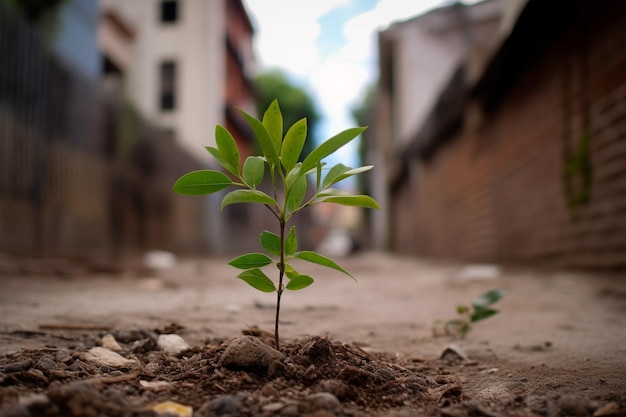 Foto uma planta na rua