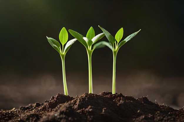 Foto uma planta que cresce no solo