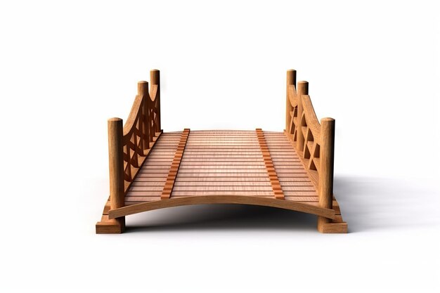 Foto uma ponte de madeira feita pelo modelo 3d