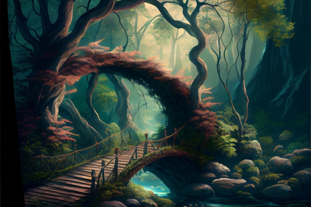 Uma ponte na floresta